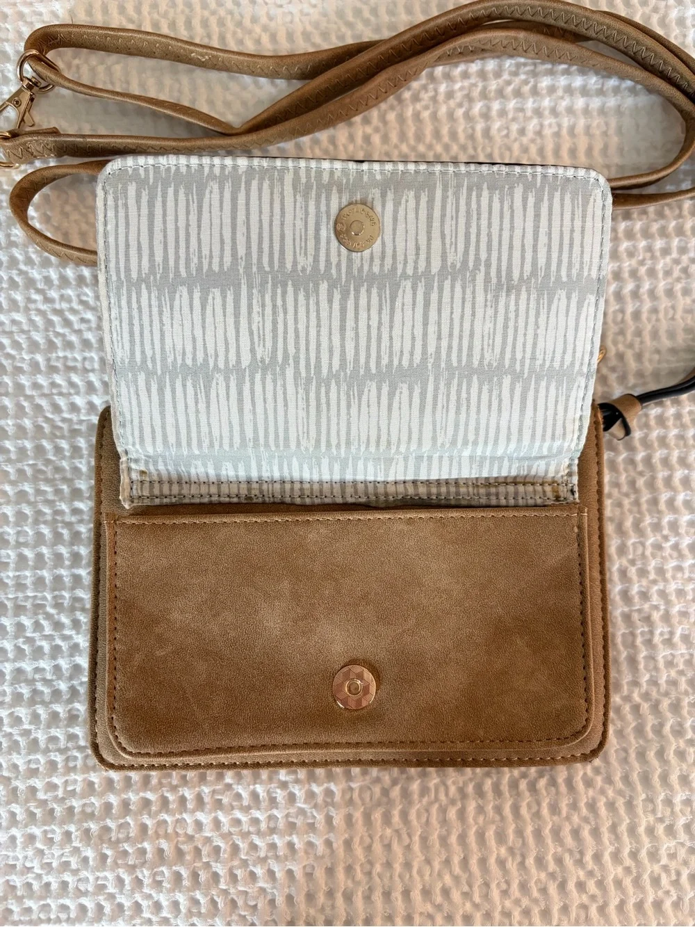 Tan Faux Leather Clutch